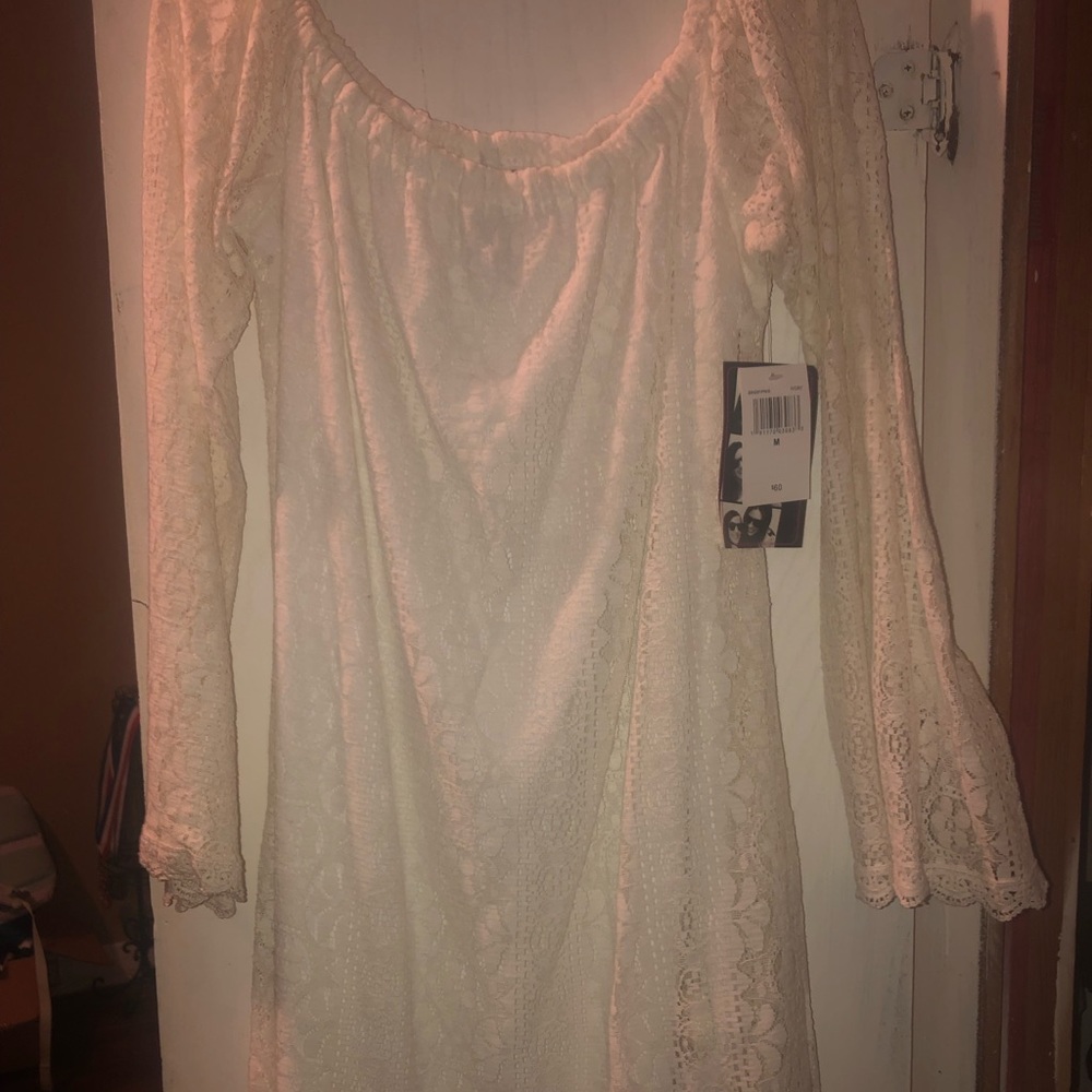 Off the shoulder long sleeve dress